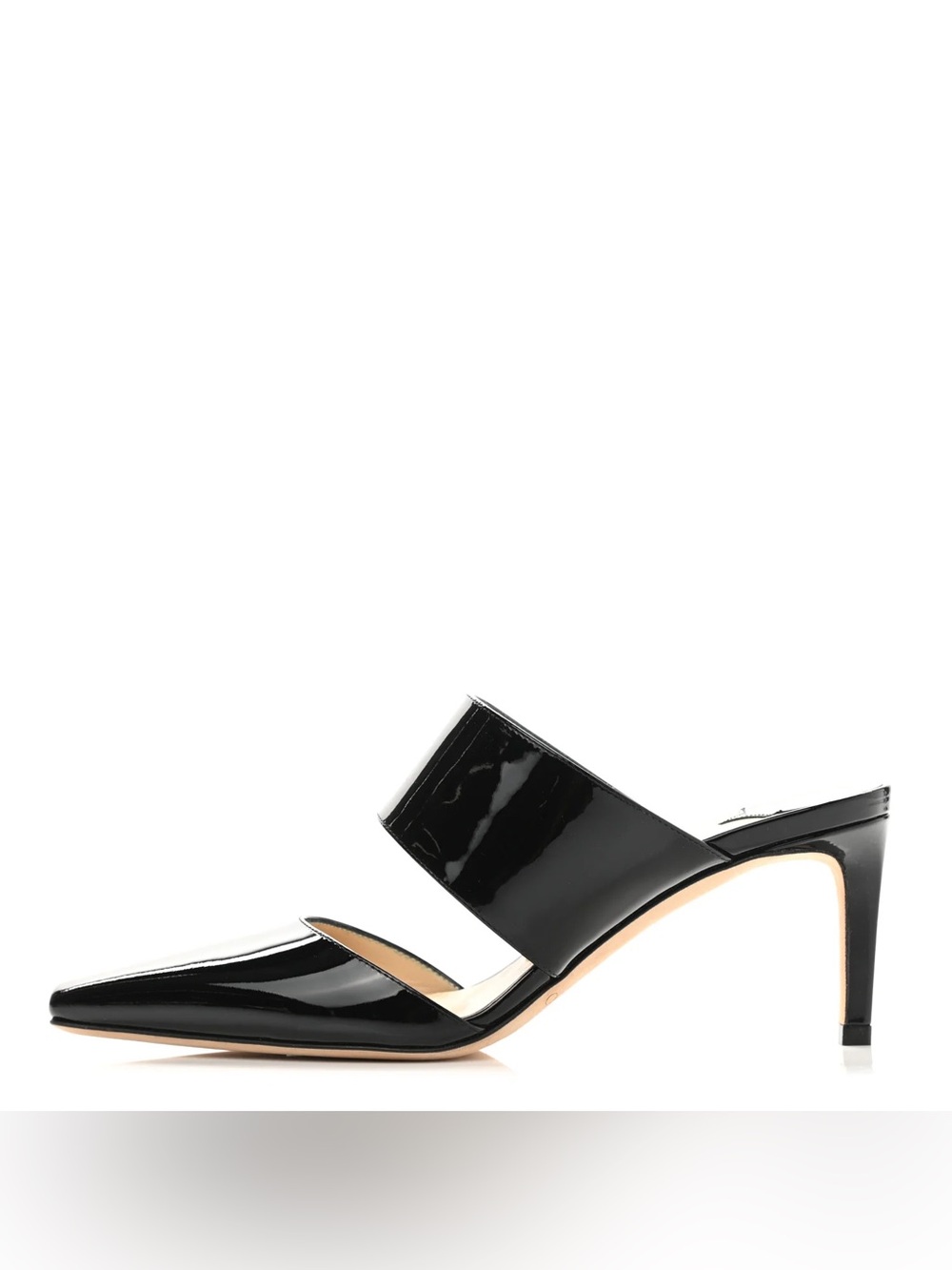Jimmy Choo Black Patent Double-Strap Pointed Mule